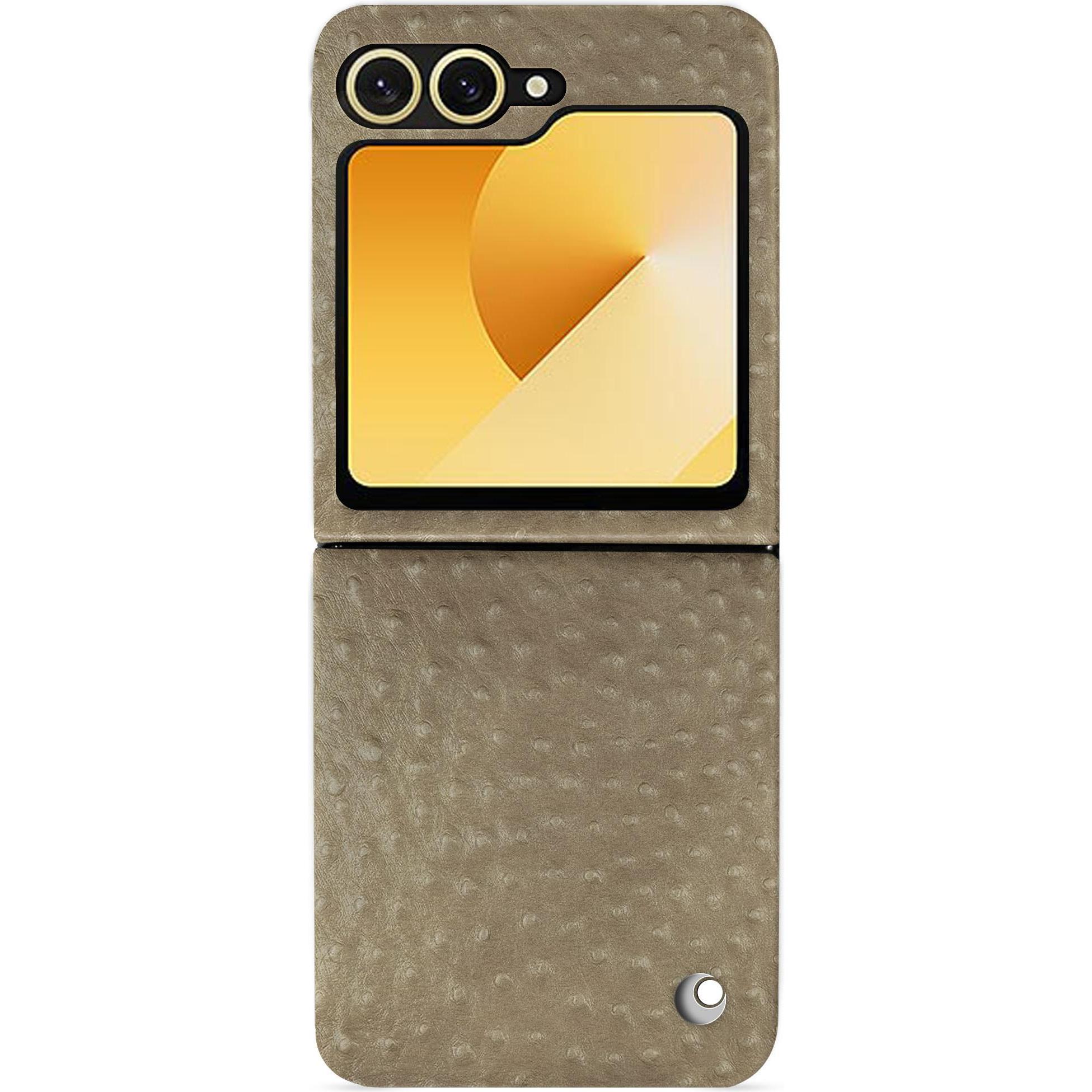 Noreve Lederschutzhülle Samsung Galaxy Z Flip6 (Samsung Galaxy Z Flip6), Smartphone Hülle, Beige