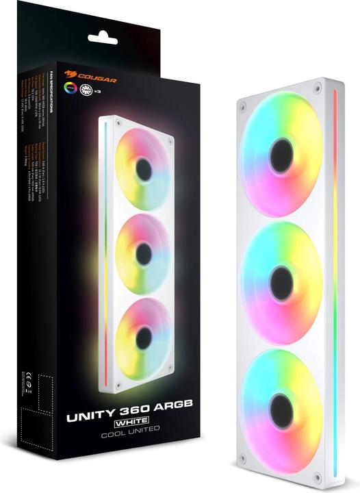 Actual product image Cougar Forward-Lüfter Unity360-FB,360 ARGB PWM, weiss (120 mm, 3x)