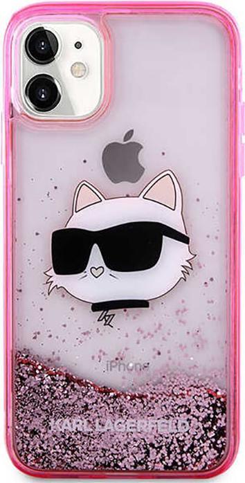Produktbild Karl Lagerfeld KLHCN61LNCHCP iPhone 11/ XR pink/pink hardcase Glitter Choupette Head (Apple iPhone 11)