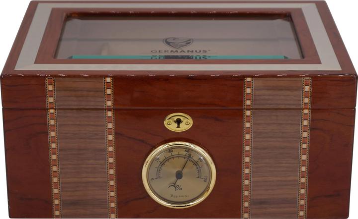 Germanus Humidor Chest with Viewing Window, Brown