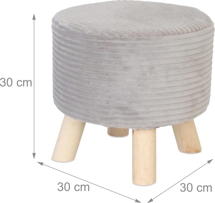 Image du produit Relaxdays Tabouret en corduroy