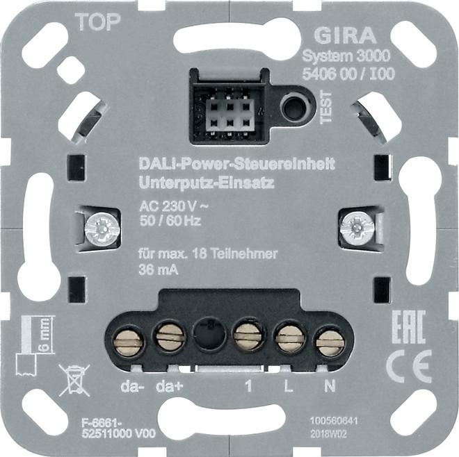 Produktbild Gira S3000 DALI-Power- 540600 Steuereinheit UP-Einsatz