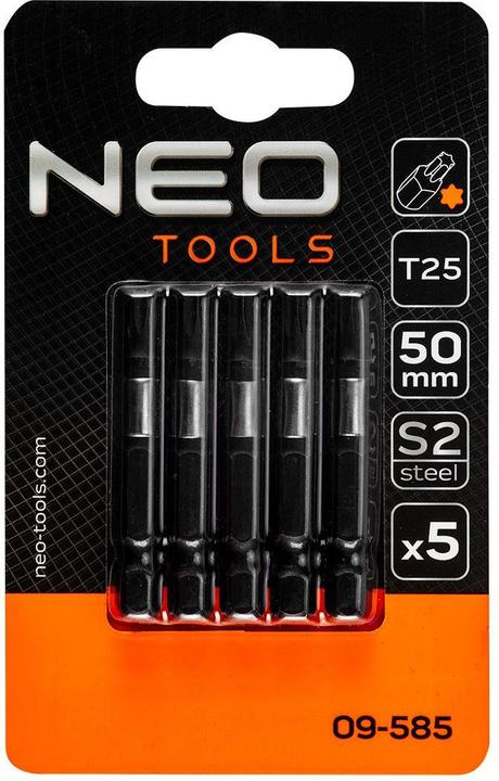 Produktbild Neo Tools Screwdriver nozzle (Impact nozzles S2, 50 mm, T25 - 5 pcs.)