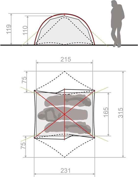 Actual product image Vaude Space Seamless (Dome tent, 2.19 kg, 3 persons)