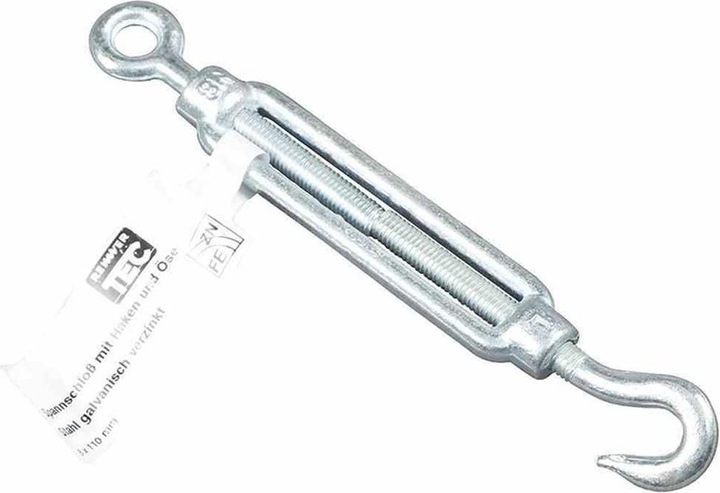 Produktbild Rewwer Tec Spannschloss M10x125 mit Haken und Öse, verzinkt, mit EAN-Fähnchen