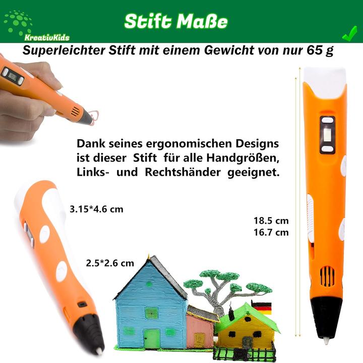 Actual product image KreativKids 3D printing pen with accessories