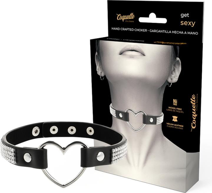 Coquette Chic Desire Handmade Vegan Leather Choker - Heart