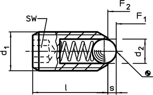 Actual product image Halder Spring-loaded thrust pieces (1 pcs., 8 mm)