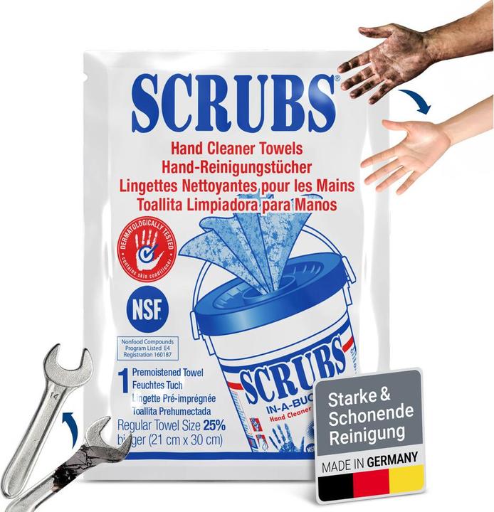 Produktbild Kleinmann Feuchte Reinigungstücher Scrubs, Single Pack (1 Stk.)