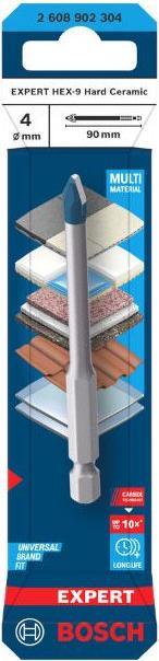 Produktbild Bosch Professional Zubehör EXPERT HEX-9 Hard Ceramic Bohrer, 4x90 mm (4.0 Millimeter)