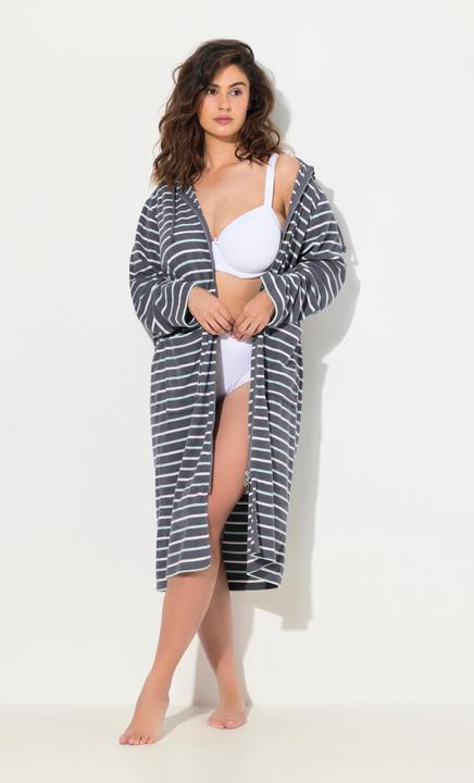 Actual product image Ulla Popken Striped Terrycloth Bathrobe (68)