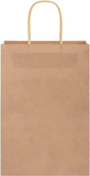 Produktbild VidaXL Kraftpapiertüten 250 Stk. mit Henkel Braun 22x11x31 cm Papiertüte (Geschenktüte, 250 x)
