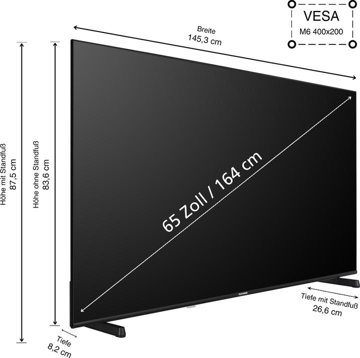 Actual product image Telefunken 65-inch Fire TV (4K UHD Smart TV, HDR Dolby Vision, Dolby Atmos, triple tuner) (65", LED, 4K, 2024)