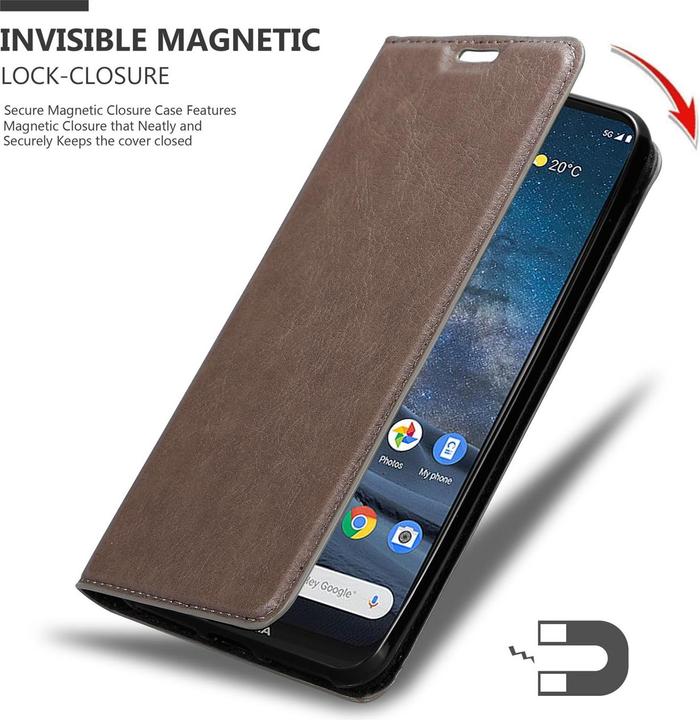 Actual product image Cadorabo Book Invisible Magnet Cover (Nokia 8.3)