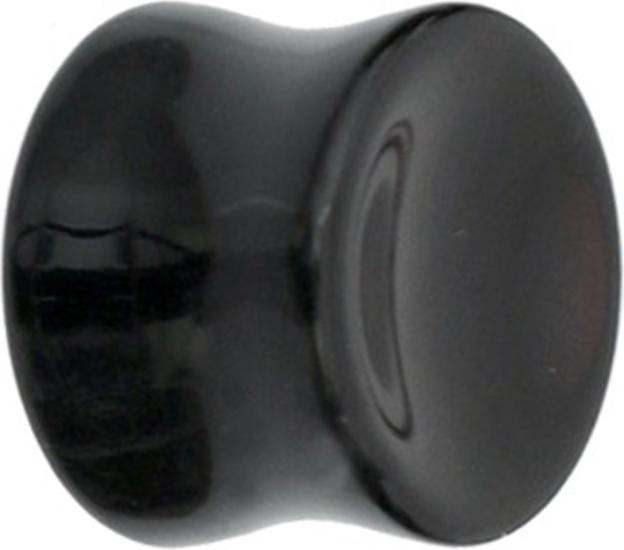 Produktbild Star Piercing Flared Plug konkav schwarz aus Glas (ohne Messing, Glas)