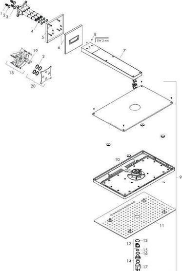 Produktbild hansgrohe HG Kopfbrause Rainmaker Select 460 3jet UP-Montage m Brausearm EcoSmart we/chr (3 Strahlarten, 18 l/min)