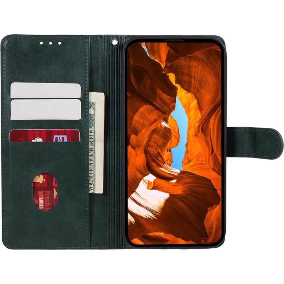 Thumbnail - Cover-Discount Xiaomi Poco F6 - Leder Etui Hülle (Xiaomi Poco F6), Smartphone Hülle, Grün