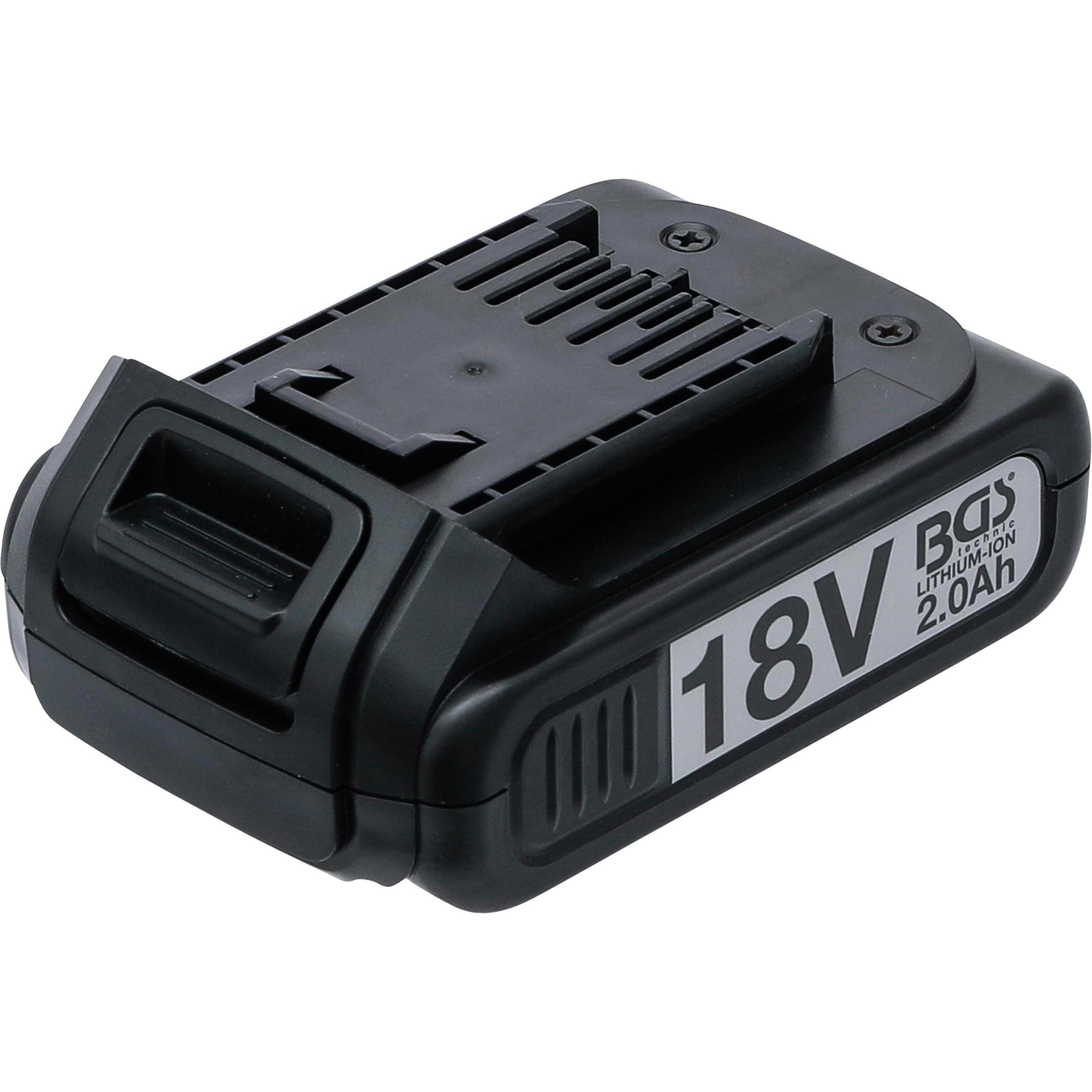 BGS, Werkzeugakku + Ladegerät, Ersatz-Akku Li-Ion 18 V / 2,0 Ah für Akku-Schlagschrauber Art. 9928 (18 V)
