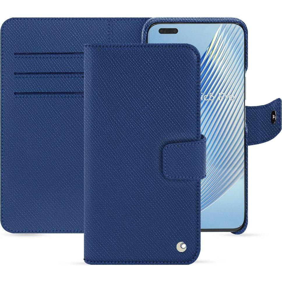 Noreve Lederschutzhülle Honor Magic5 Pro (Honor Magic5 Pro), Smartphone Hülle, Blau