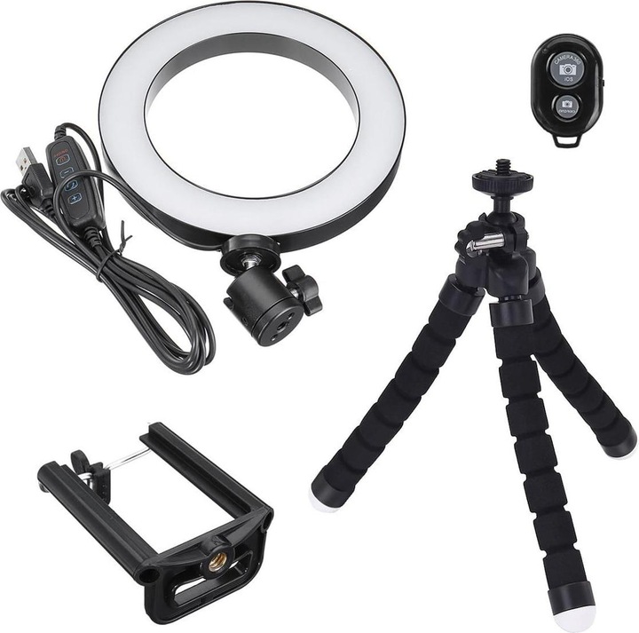 Actual product image JTI Selfie lamp/ring light (26 cm) with mouldable tripod (Ring light)