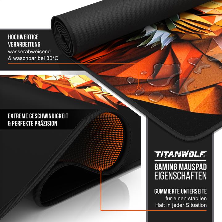 Actual product image Titanwolf Gaming mouse pad, 900 x 400mm XXL speed gaming mouse mat, mouse pad extra-large surface, Polygon (XXL)