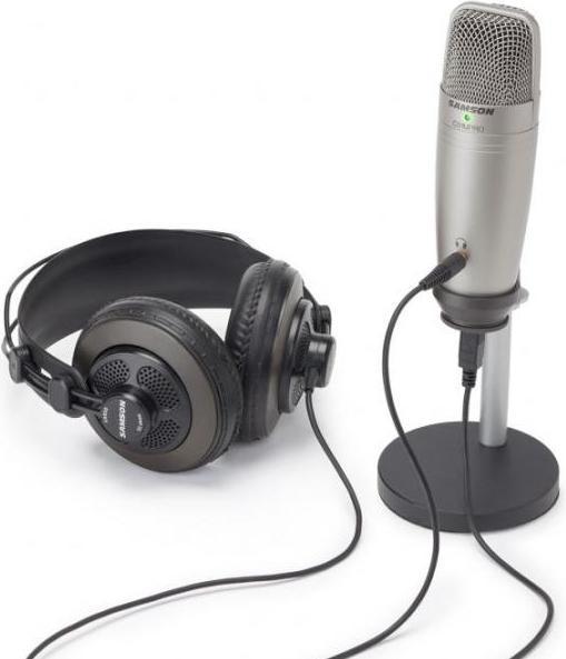 Actual product image Samson C01U Pro Podcast Set with headphone holder