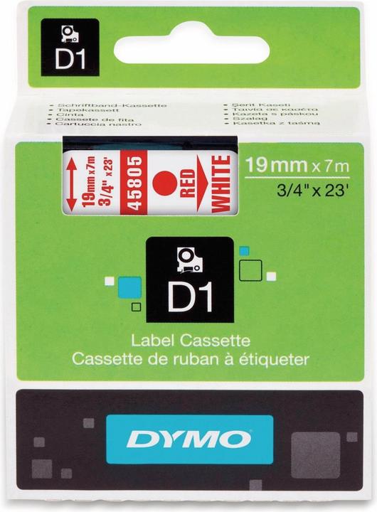 Produktbild Dymo S0720850 Standardband (1.90 cm, Weiss, Rot)