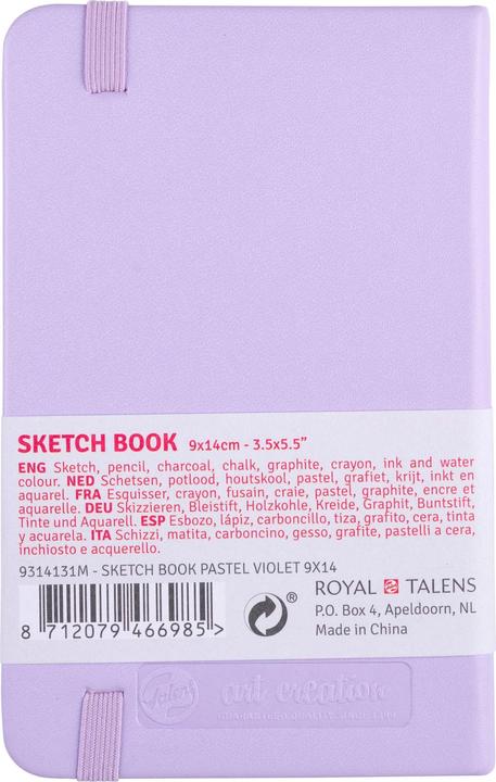 Produktbild Talens Sketchbook Pastel Violet | 9 x 14 cm, 140 g, 80 sheets (9 x 14 cm, Blanko, Harter Einband)