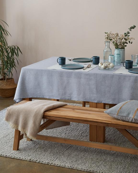 Image du produit Urbanara Tischdecke Tolosa, 140 cm x 2 m, Jeansblau (200 x 140 cm)