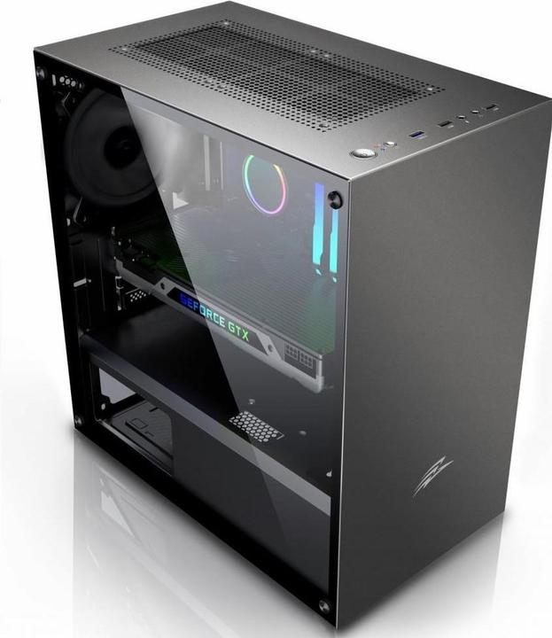 Produktbild Evolveo M4, case mATX, 2x USB2.0 / 1x USB3.0 / 120mm LED / černý s průhlednou bočnicí (Mini-ATX)