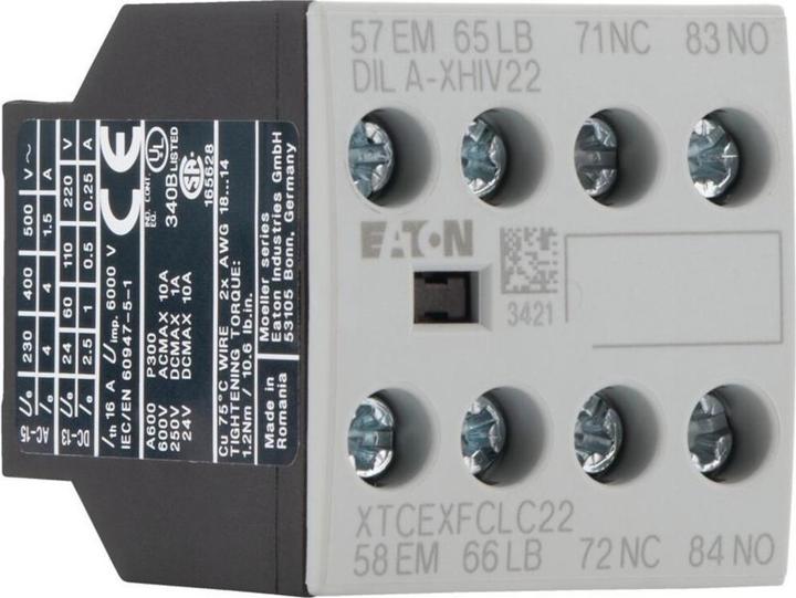 Produktbild Eaton DILA-XHIV22 276429 Hilfsschalterbaustein hoch 1S+1fS+1Ö+1s