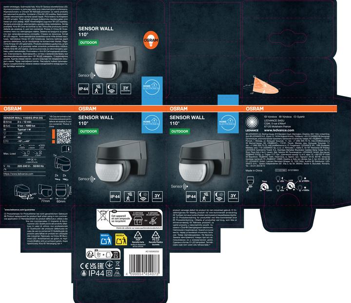 Actual product image Osram SENSOR WALL 110DEG IP44 DG