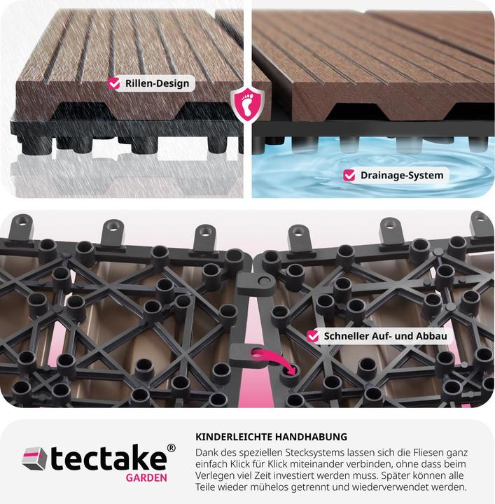 Immagine prodotto tectake Tegulas (11 x, 31 x 31 x 2 cm)