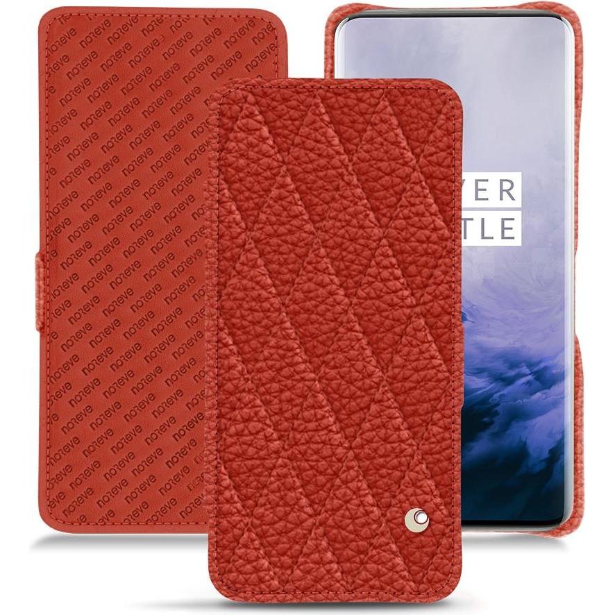 Noreve Lederschutzhülle horizontal (OnePlus 7 Pro), Smartphone Hülle, Orange