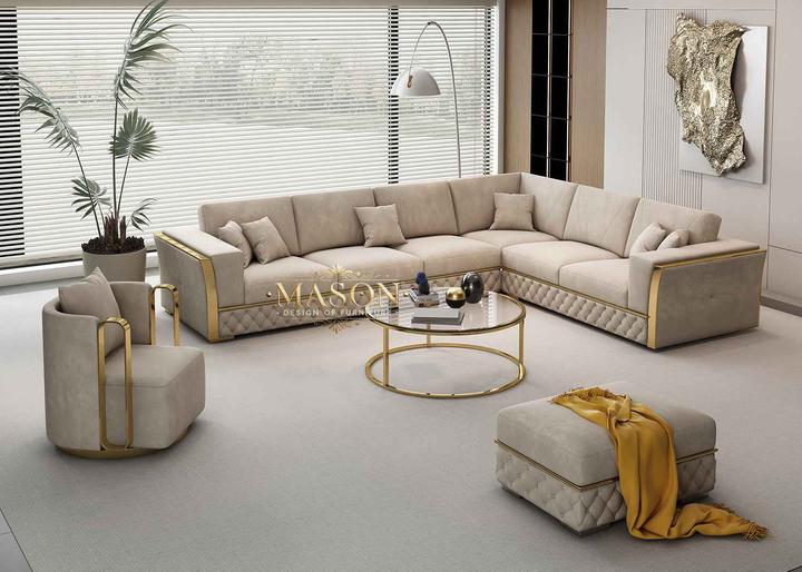 Produktbild Mason Ct MASON Modul Ecksofa "Veluto Gold" aus Samt (Ecksofa)