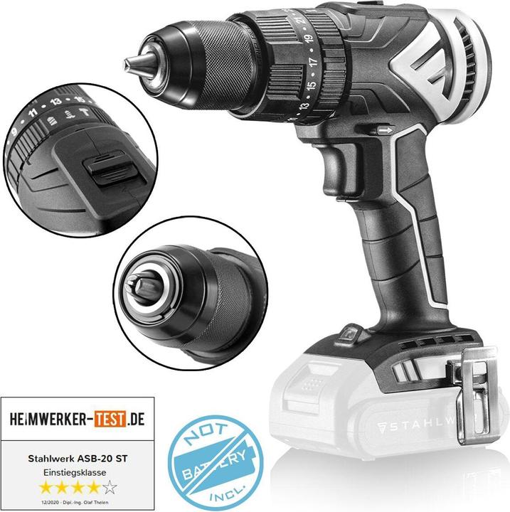 Produktbild Stahlwerk Brushless Akku Schlagbohrschrauber ASB-20 ST ohne Akku | 20 Volt-System (Akkubetrieb)