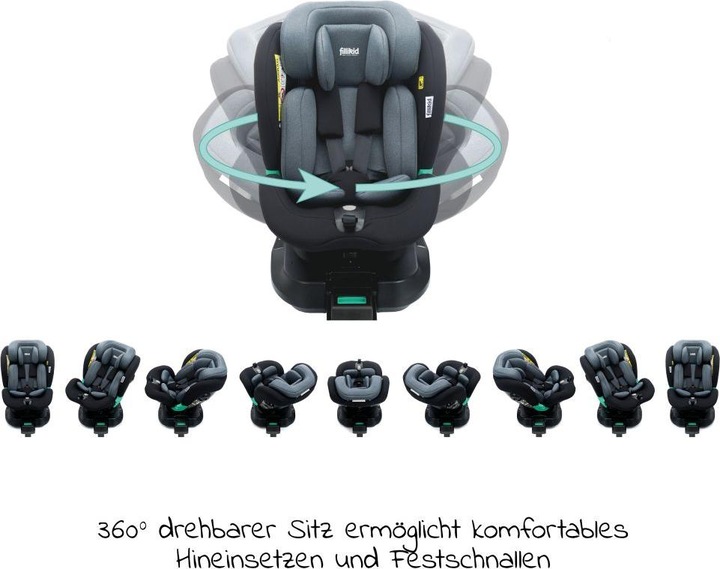 Produktbild Fillikid Reboarder Luca 360 Schwarz Grau (Reboarder, ECE R129/i-Size Norm)