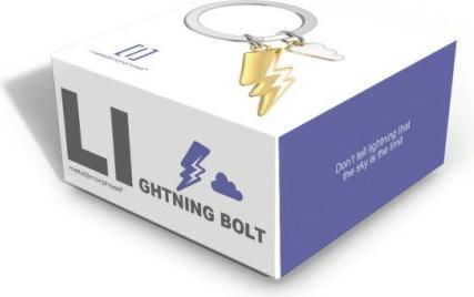 Actual product image MTM Lightning Bolt Keychain