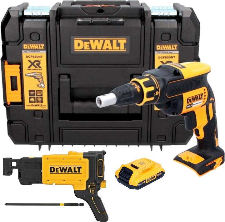 Actual product image DeWalt DCF 620 NT cordless drywall screwdriver 18 V 30 Nm brushless + 1x rechargeable battery 2.0 Ah + (Power drill)