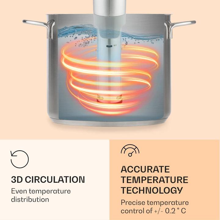 Produktbild Klarstein Quickstick Sous Vide Garer Flex Silberfarben