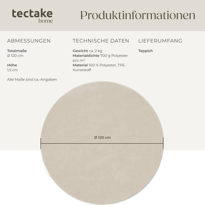 Actual product image tectake Kurzflorteppich Soft Zone (120 x 120 cm)