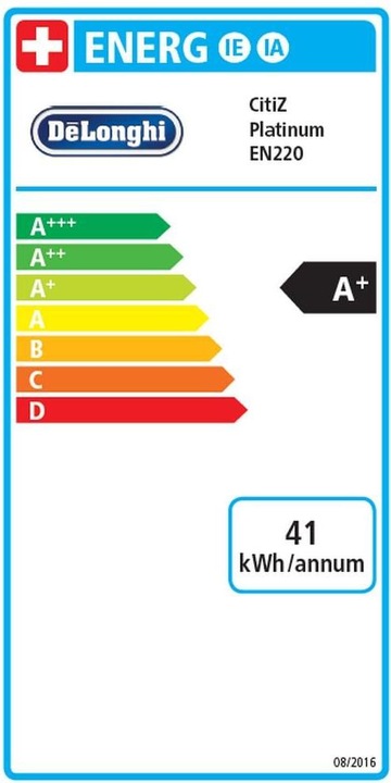 Energy Label De'Longhi Nespresso CitiZ Platinum (NESPRESSO Original)