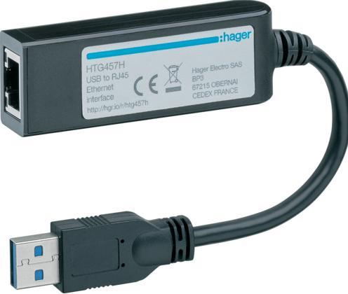 Produktbild Hager Schnittstellenadapter HTG457H (RJ45, USB, RJ45 (1x))