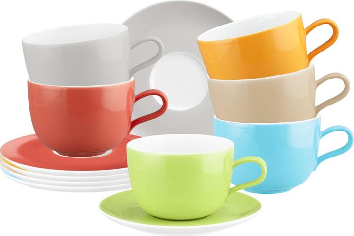 Produktbild Seltmann Liberty Pure Colors Milchkaffeetassen mit Untertassen (380 ml, 6 x)