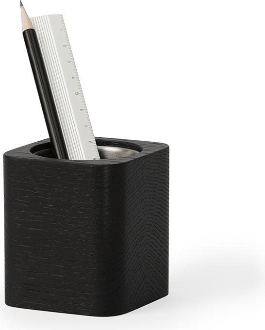 Produktbild Oakywood Cubic Pot Würfeliger Holzbehälter - für Stifte oder eine Blume - Schwarz -