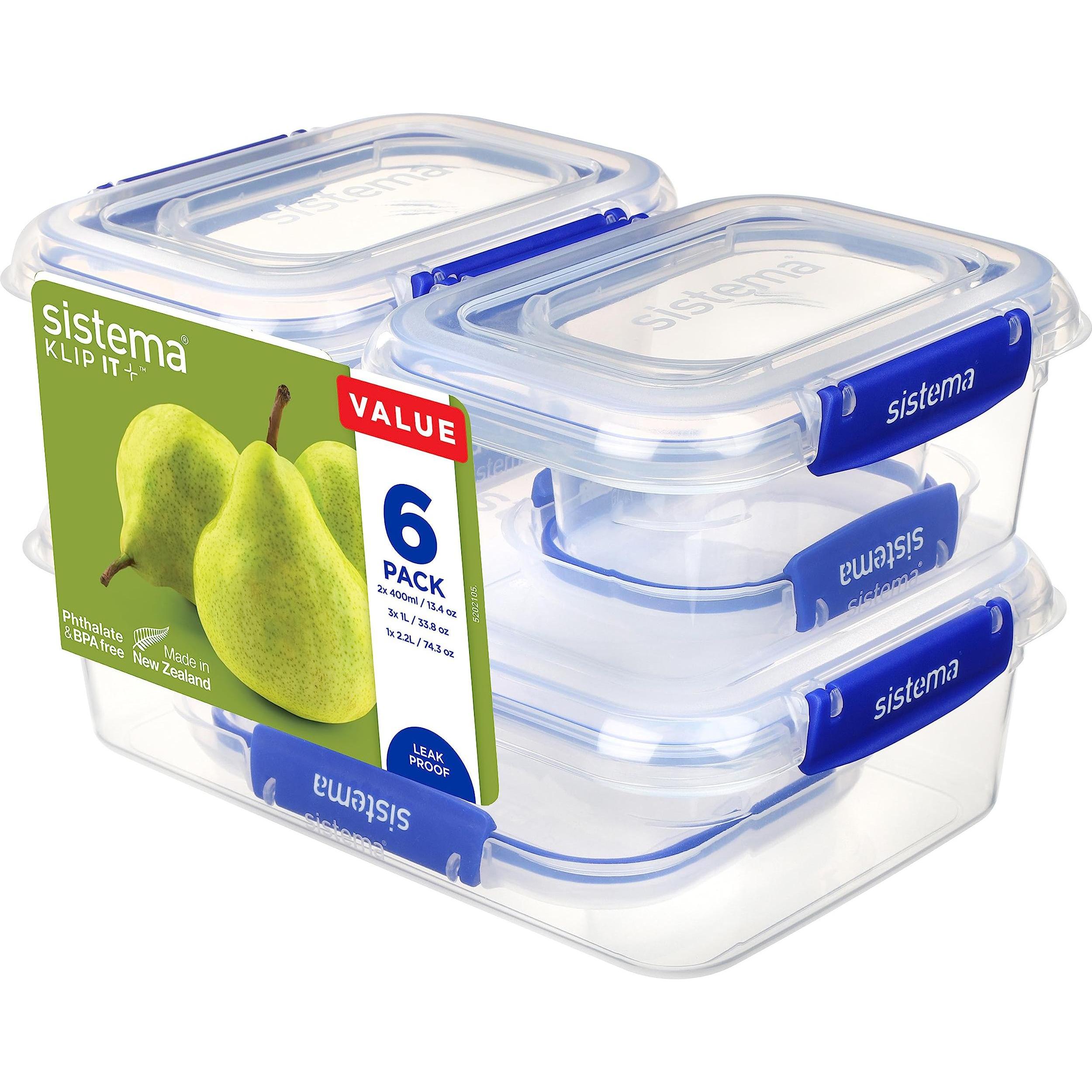 Sistema Essentials Klip It Plus 6 Pack, Vorratsbehälter, Transparent