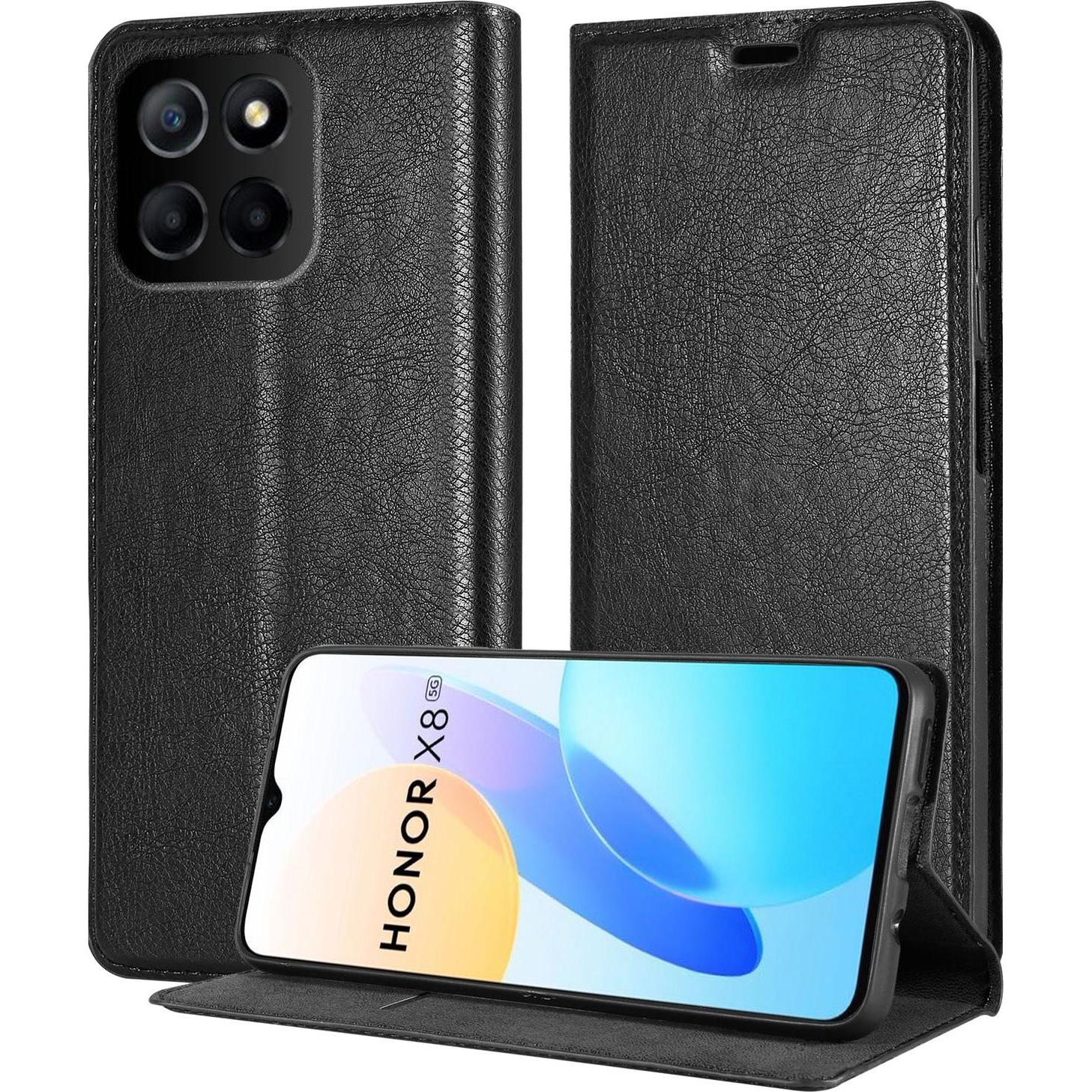 Cadorabo Invisible Book Hülle für Honor X8 5G mit Magnet (Honor X8), Smartphone Hülle, Schwarz