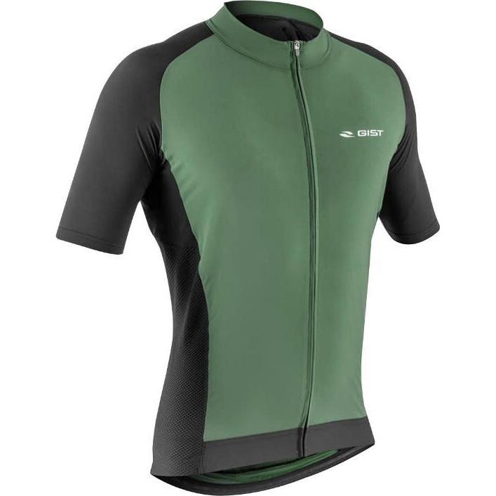 Gist, Herren, Velotrikot, Trikot gravel Kurzarm mit Reissverschluss total (XXL), Schwarz, Grün, XXL