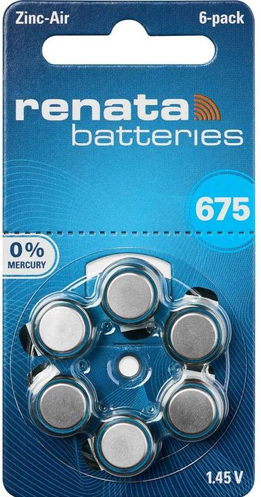 Image du produit Renata Hearing Aid PR44 pile bouton ZA 675 zinc-air 660 mAh 1.4 V 6 pcs - pile - 65 (6 pcs, 675, 660 mAh)
