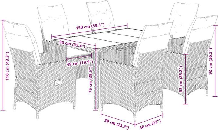 Produktbild vidaXL Garten Essgruppe